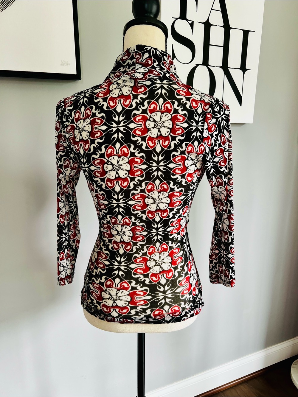 Karen Kane Semi-Sheer Wrap Blouse - Picture 4 of 7